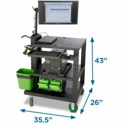 Newcastle Systems PC Series Mobile Powered Workstation, 35.5"W x 26"D, 100AH SLA Battery -Outlet Desks & Workstations Store PC SERIES DimsA