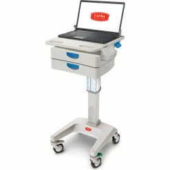 Capsa Healthcare LX5 Non-Powered Laptop Cart, Two 3" Drawers, 45 lbs. Weight Capacity -Outlet Desks & Workstations Store PS5 LX5 NG D20 M 45