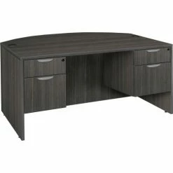 Regency Legacy 71" Bow Front Double Pedestal Desk, Ash Grey