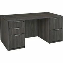 Regency Legacy 66" Double Full Pedestal Desk, Ash Grey