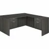 Regency Legacy 71" Double Pedestal L-Desk with 35" Return, Ash Grey