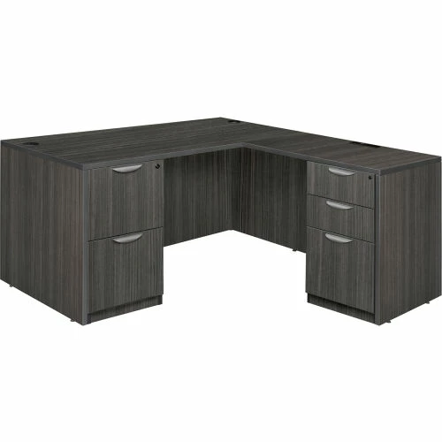 Regency Legacy 60" Double Full Pedestal L-Desk with 35" Return, Ash Grey 1 Regency Legacy 60" Double Full Pedestal L-Desk with 35" Return, Ash Grey