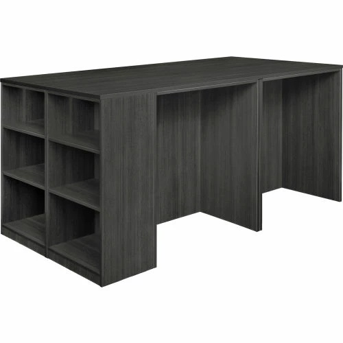 Regency Legacy Stand Up 2 Desk/ Storage Cabinet/ Lateral File Quad with Bookcase End, Ash Grey 1 Regency Legacy Stand Up 2 Desk/ Storage Cabinet/ Lateral File Quad with Bookcase End, Ash Grey