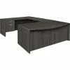 Regency Legacy 71" Bow Front Double Pedestal U-Desk, Ash Grey