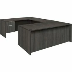Regency Legacy 71" Single Pedestal U-Desk, Ash Grey