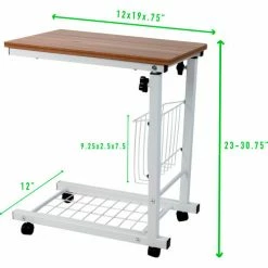 Mind Reader Products Mind Reader Adjustable Height Laptop Desk With Storage Basket, Brown -Outlet Desks & Workstations Store ROLLTAB BRN alt3