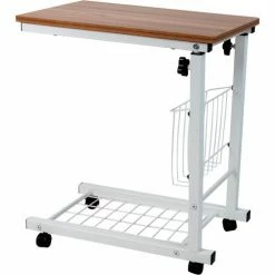 Mind Reader Products Mind Reader Adjustable Height Laptop Desk With Storage Basket, Brown -Outlet Desks & Workstations Store ROLLTAB BRN alt6