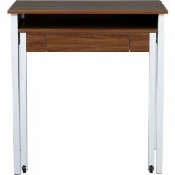 Techni Mobili Retractable Student Desk with Storage, 31-1/2"W x 17-3/4"D x 33-1/2"H, Walnut