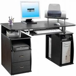 Techni Mobili Complete Computer Workstation Desk with Storage, Espresso