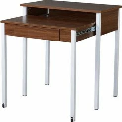 Techni Mobili Retractable Student Desk with Storage, 31-1/2"W x 17-3/4"D x 33-1/2"H, Walnut -Outlet Desks & Workstations Store RTA 1459 WAL 5