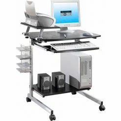 Techni Mobili Compact Computer Desk, 27-1/2"W x 19"D x 36"H, Espresso -Outlet Desks & Workstations Store RTA 2018 ES18 6