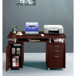 Techni Mobili Complete Computer Workstation Desk with Storage, Chocolate -Outlet Desks & Workstations Store RTA 4985 CH36 2