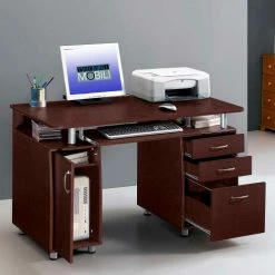 Techni Mobili Complete Computer Workstation Desk with Storage, Chocolate -Outlet Desks & Workstations Store RTA 4985 CH36 3