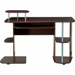 Techni Mobili Complete Computer Workstation Desk with Storage, Chocolate -Outlet Desks & Workstations Store RTA 8104 CH36 4