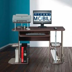 Techni Mobili Complete Computer Workstation Desk with Storage, Chocolate -Outlet Desks & Workstations Store RTA 8104 CH36 6