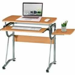 Techni Mobili Compact Computer Desk, 43"W x 19-1/2"D x 30"H, Cherry -Outlet Desks & Workstations Store RTA 8336 C09 v3