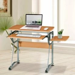 Techni Mobili Compact Computer Desk, 43"W x 19-1/2"D x 30"H, Cherry -Outlet Desks & Workstations Store RTA 8336 C09 v4