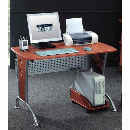 Techni Mobili Computer Desk with Mobile CPU Caddy, 44"W x 24"D x 30"H, Dark Honey 5 Techni Mobili Computer Desk with Mobile CPU Caddy, 44"W x 24"D x 30"H, Dark Honey - Image 5