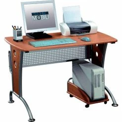 Techni Mobili Computer Desk with Mobile CPU Caddy, 44"W x 24"D x 30"H, Dark Honey 11 Techni Mobili Computer Desk with Mobile CPU Caddy, 44"W x 24"D x 30"H, Dark Honey -Outlet Desks & Workstations Store RTA 8338 DH33 5