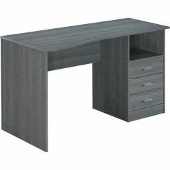 Techni Mobili Classic Computer Desk with Multiple Drawers, Gray