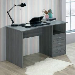 Techni Mobili Classic Computer Desk with Multiple Drawers, Gray -Outlet Desks & Workstations Store RTA 8404 GRY 5 LS