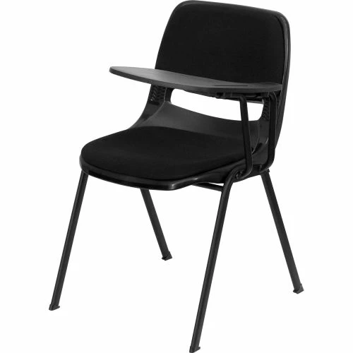 Flash Furniture Ergonomic Shell Chair - Left Handed Tablet Arm - Padded Fabric - Black 1 Flash Furniture Ergonomic Shell Chair - Left Handed Tablet Arm - Padded Fabric - Black