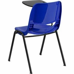 Flash Furniture Ergonomic Shell Chair - Right Handed Tablet Arm - Blue -Outlet Desks & Workstations Store RUT EO1 BL RTAB GG 03