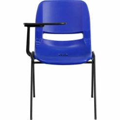 Flash Furniture Ergonomic Shell Chair - Right Handed Tablet Arm - Blue -Outlet Desks & Workstations Store RUT EO1 BL RTAB GG 04