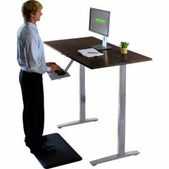 Uncaged Ergonomics RISE UP Electric Adjustable Height Sit-Stand Desk Workstation - Gray -Outlet Desks & Workstations Store Rugbk gray 03