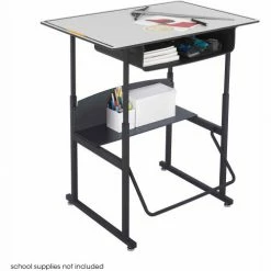 Safco AlphaBetter™ Desk, 36 x 24 Premium Top, with Book Box - Gray & Black