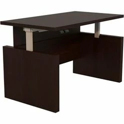 Safco® Aberdeen Height-Adjustable Desk, Straight Front Top & Base, 30"D x 72"W, Mocha -Outlet Desks & Workstations Store SAC ARDH7230LDC
