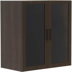 Safco® Mirella Glass Door Display Cabinet, 20"D x 36"W x 38"H, Southern Tobacco -Outlet Desks & Workstations Store SAC MRGDCSTO