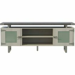 Safco® Mirella Low Wall Cabinet Glass Doors, 20"D x 72"W x 29-1/2"H, Stone Gray -Outlet Desks & Workstations Store SAC MRLWCGDSGY 1