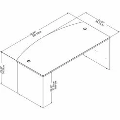 Bush Business Furniture Bush Furniture 72" Bow Front Desk - White - Studio C Series -Outlet Desks & Workstations Store SCD172WH 8