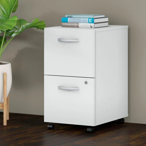 Bush Business Furniture Bush Furniture 2-Drawer Mobile File Cabinet - White - Studio C Series 2 Bush Business Furniture Bush Furniture 2-Drawer Mobile File Cabinet - White - Studio C Series - Image 2
