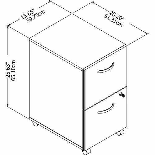 Bush Business Furniture Bush Furniture 2-Drawer Mobile File Cabinet - White - Studio C Series 6 Bush Business Furniture Bush Furniture 2-Drawer Mobile File Cabinet - White - Studio C Series - Image 6