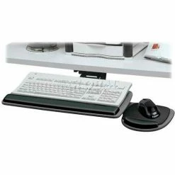 Fellowes® 93841 Standard Keyboard Tray, 17-1/4" to 17-3/4" Track Length, Black