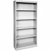 Lorell Fortress Series 5-Shelf Bookcase, LLR41289, 13"W x 34-1/2"D x 72"H, Light Gray