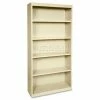 Lorell Fortress Series 5-Shelf Bookcase, LLR41290, 13"W x 34-1/2"D x 72"H, Putty