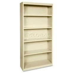 Lorell Fortress Series 5-Shelf Bookcase, LLR41290, 13"W x 34-1/2"D x 72"H, Putty