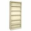 Lorell Fortress Series 6-Shelf Bookcase, LLR41293, 13"W x 34-1/2"D x 82"H, Putty