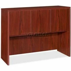 Lorell® Hutch With Doors - 48"W x 17"D x 36"H - Mahogany - Essentials Series