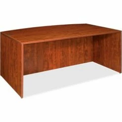 Lorell® Bow Front Desk Shell - 72"W x 36"D x 29-1/2"H - Cherry - Essentials Series -Outlet Desks & Workstations Store SPR LLR69406