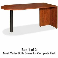 Lorell® Peninsula Desk Without Post - 66"W x 30"D x 29-1/2"H - Cherry - Essentials Series