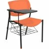Lorell® Writing Tablet Student Chair - Orange - Set of 2