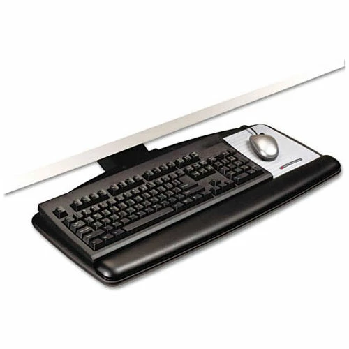 3M AKT90LE Easy Adjust Keyboard Tray with Mouse Platform, 23" Track Length, Black 6 3M AKT90LE Easy Adjust Keyboard Tray with Mouse Platform, 23" Track Length, Black - Image 6