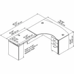 Bush Business Furniture Bush Furniture 60"W Left Hand 3 Position Sit-Stand L-Desk - Mocha Cherry - Series C -Outlet Desks & Workstations Store SRC127MRSU 06