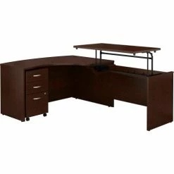 Bush Business Furniture Bush Furniture 60"W Right Hand 3 Position Sit-Stand L-Desk - Mocha Cherry - Series C