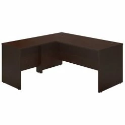 Bush Business Furniture Bush Furniture Wood Desk with Straight Front and Return - 66"W - Mocha Cherry - Series C Elite