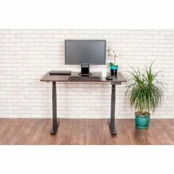 Luxor 60" Electic Stand Up Desk - 3-Stage Dual-Motor - Dark Walnut Top with Black Frame -Outlet Desks & Workstations Store STANDE 60 BKDW 07